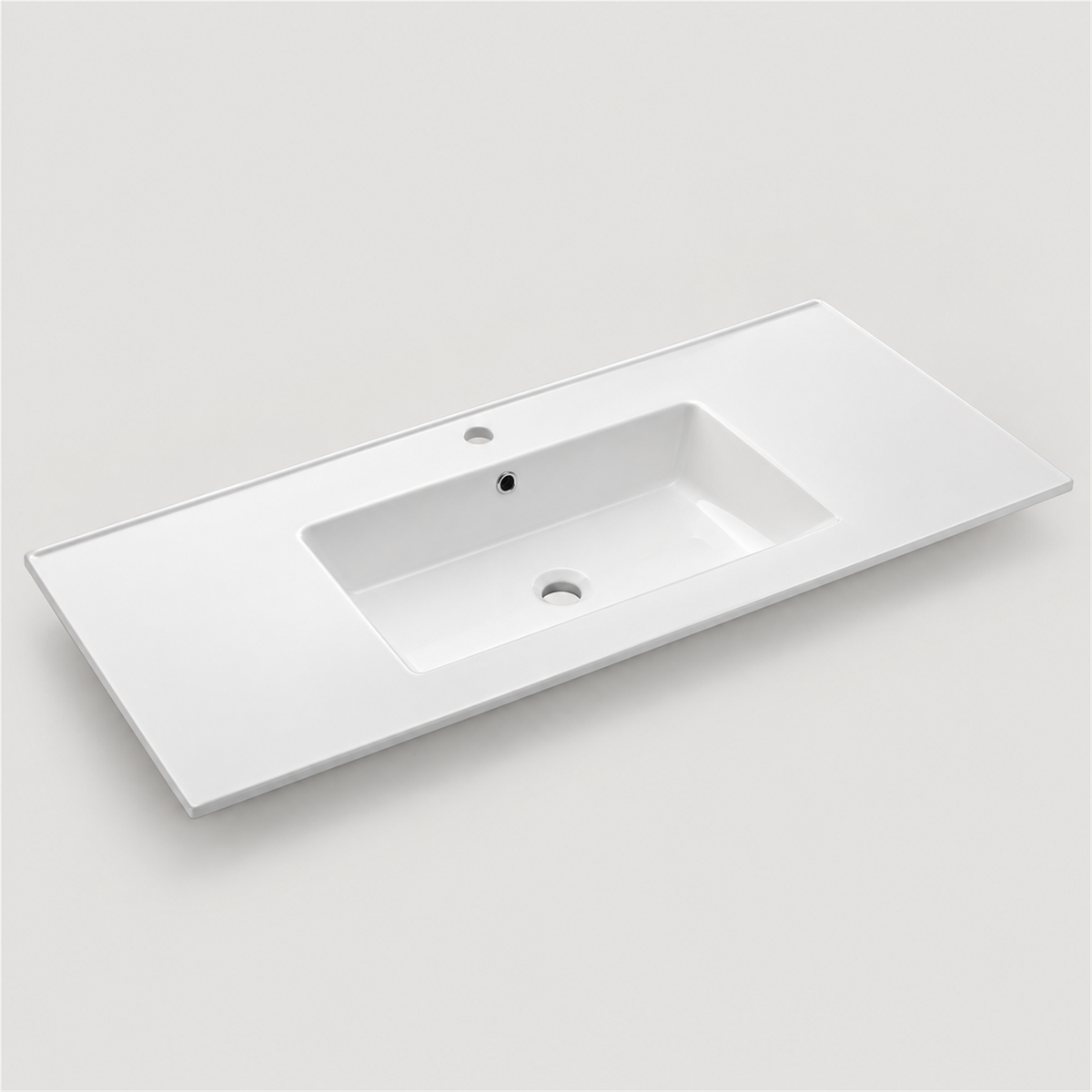 Lavamanos integrado blanco de 80 × 47 cm, foto individual