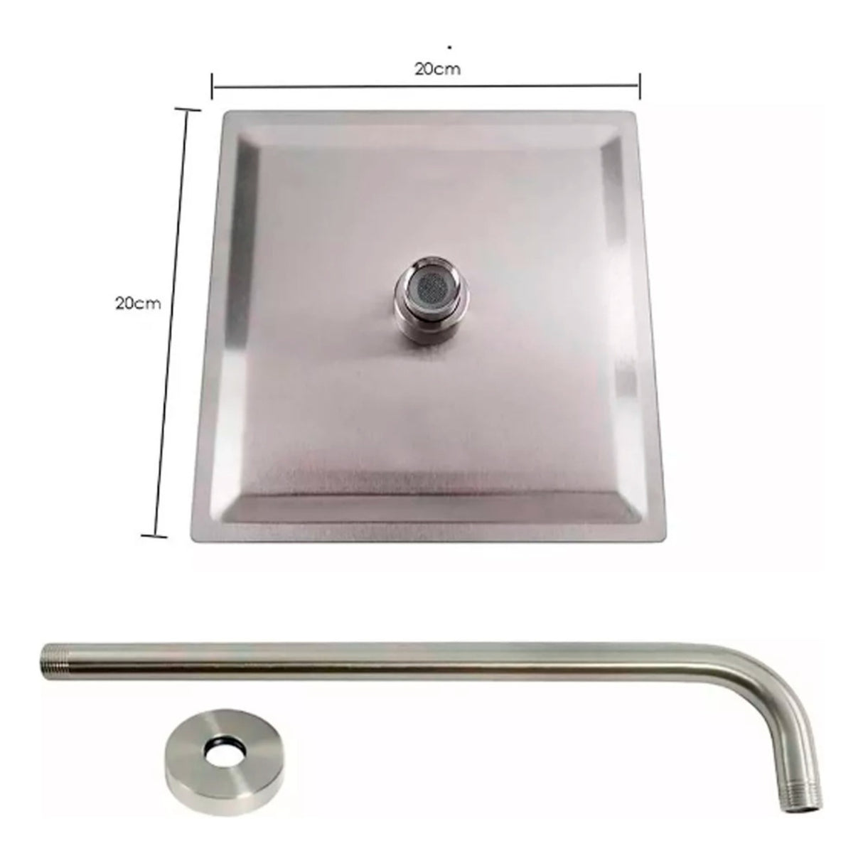 Kit Griferia Ducha Monocontrol Lujo Alta Calidad Cromo 20 x 20 cm