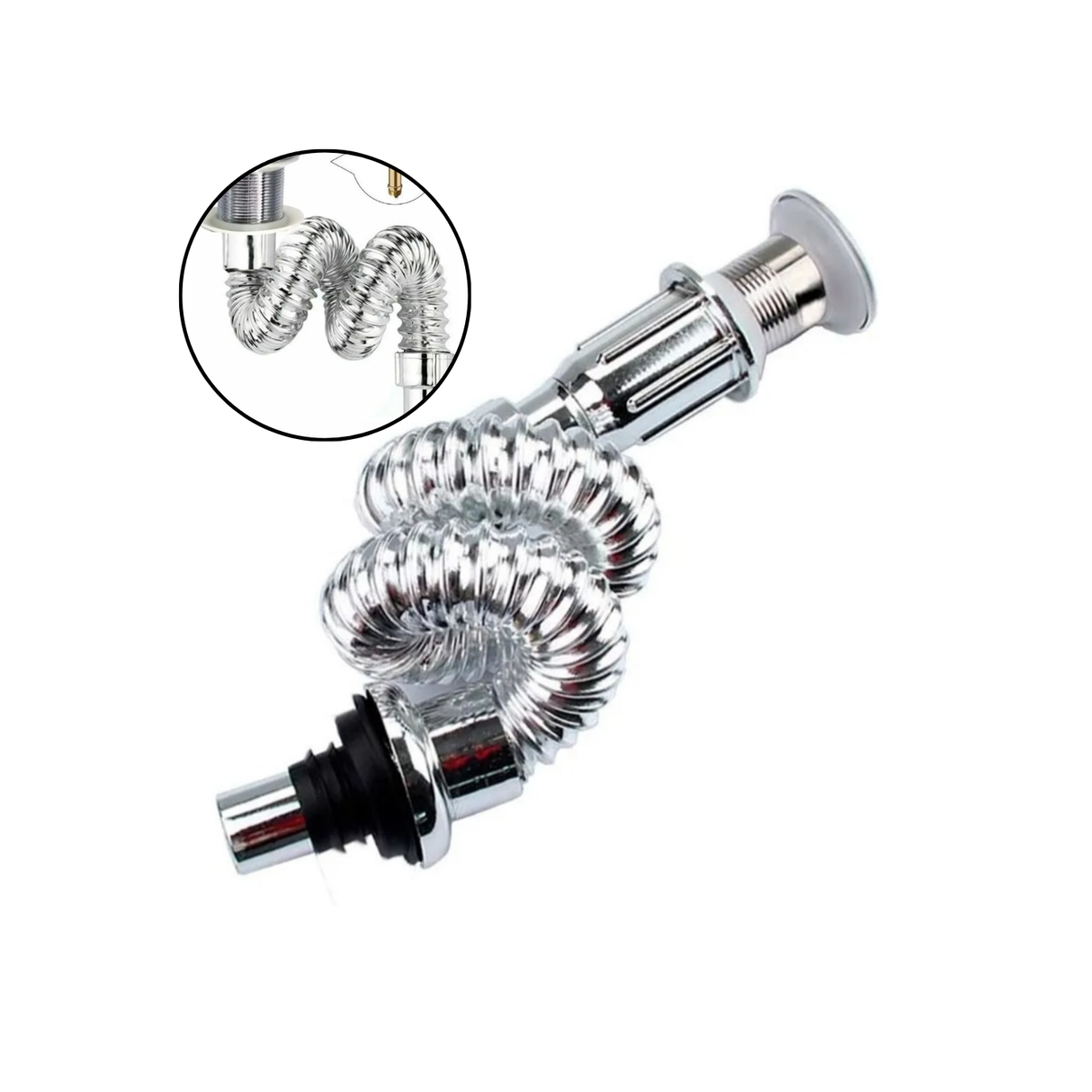 Desagüe Para Lavamanos Plegable Tipo Push Con Tapón