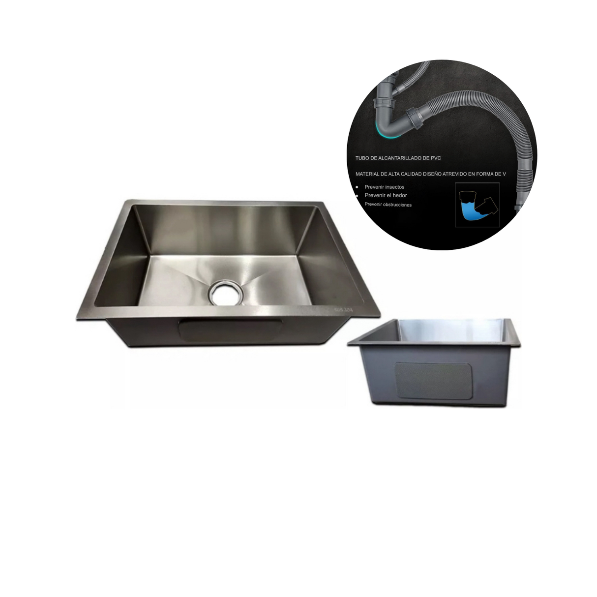 Lavaplatos Empotrar Acero Inoxidable Silver 60x45cm Alta Resistencia