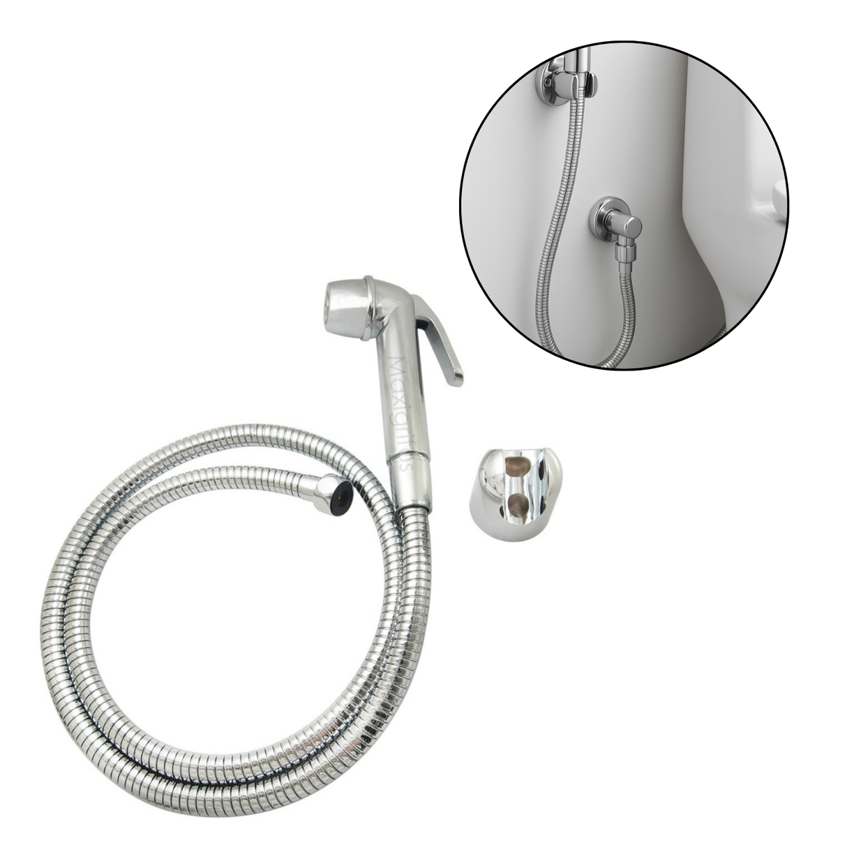 Ducha Bidet Abs Cromada Con Manguera Color Plateado