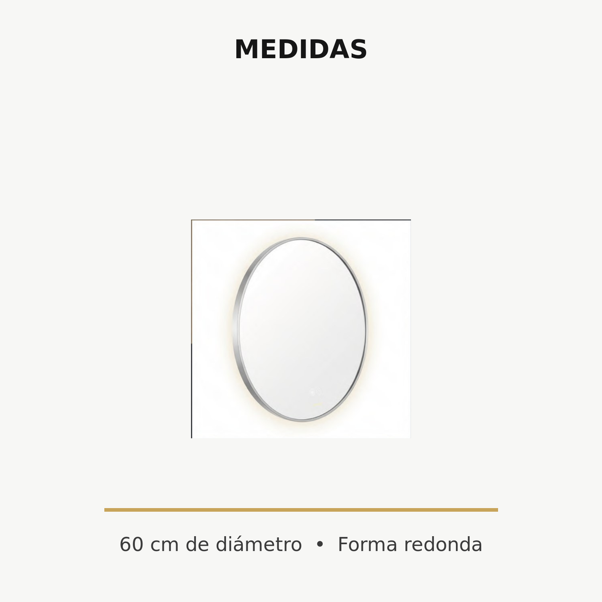 Medidas del espejo redonda