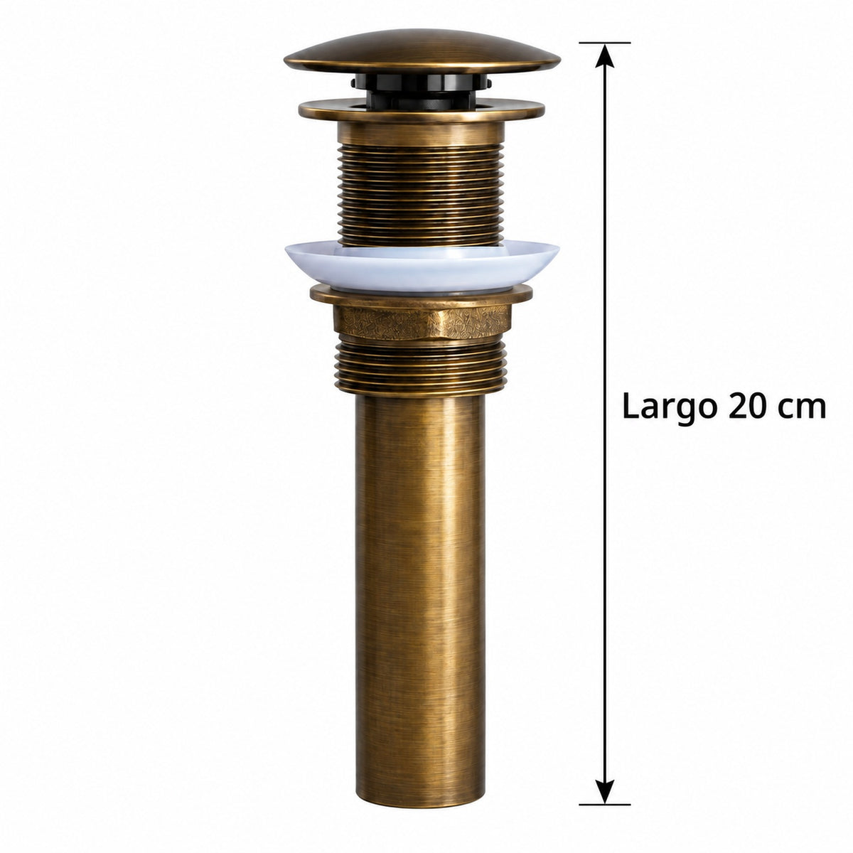 Desagüe Push Para Lavamanos Bronce - Largo 20 cm