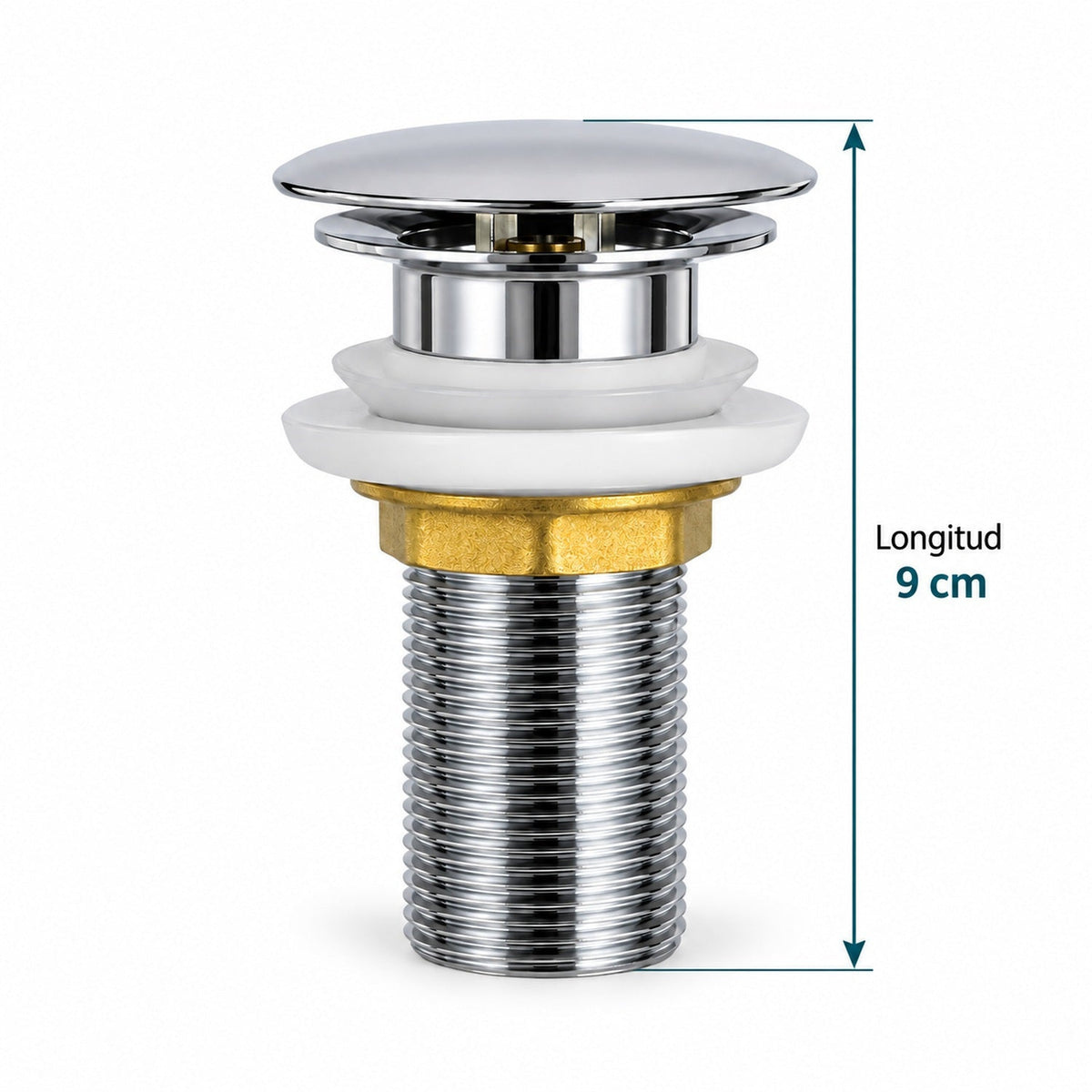 Desagüe Push Para Lavamanos En Zinc 9 Cm - medidas