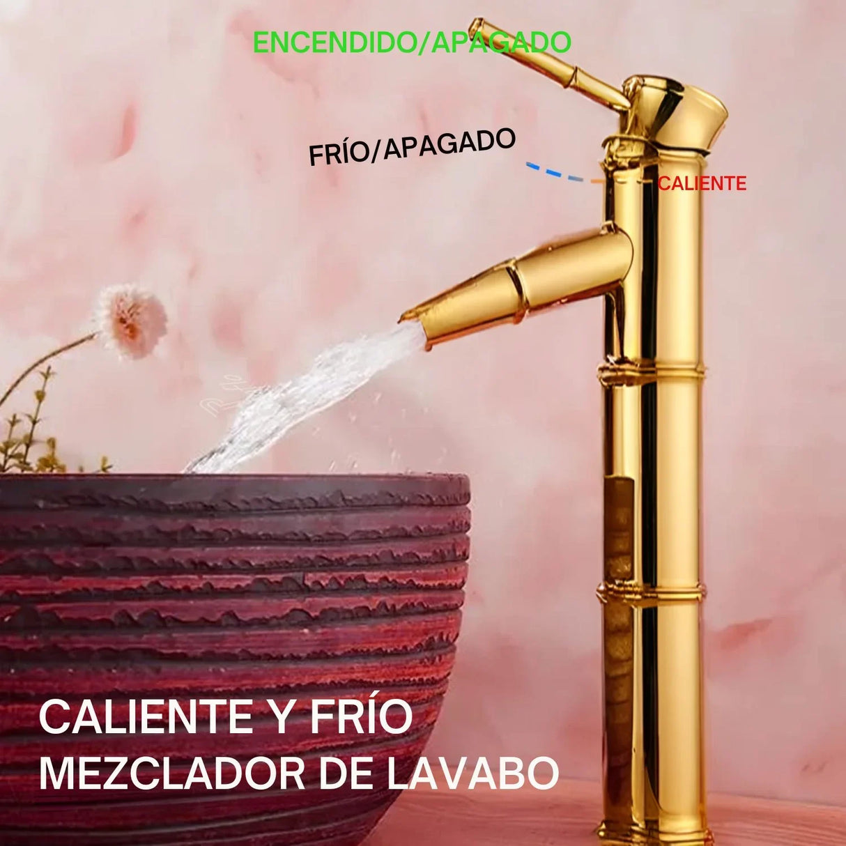 Grifería Monocontrol Cascada Alto Bambú