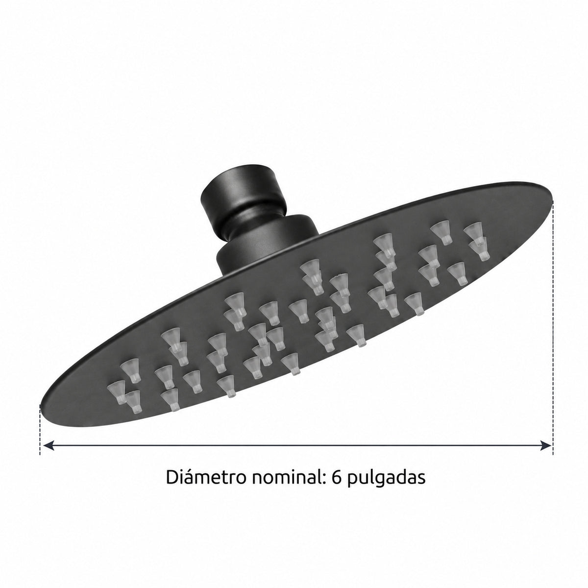 Regadera Redonda Negra De 6 Pulgadas — medidas y compatibilidad