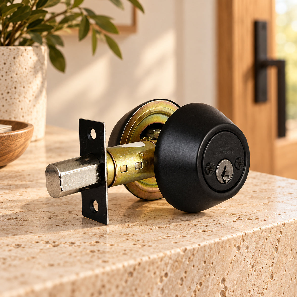 Cerrojo Negro Llave–Llave Backset 60–70 mm — ambientacion amplia