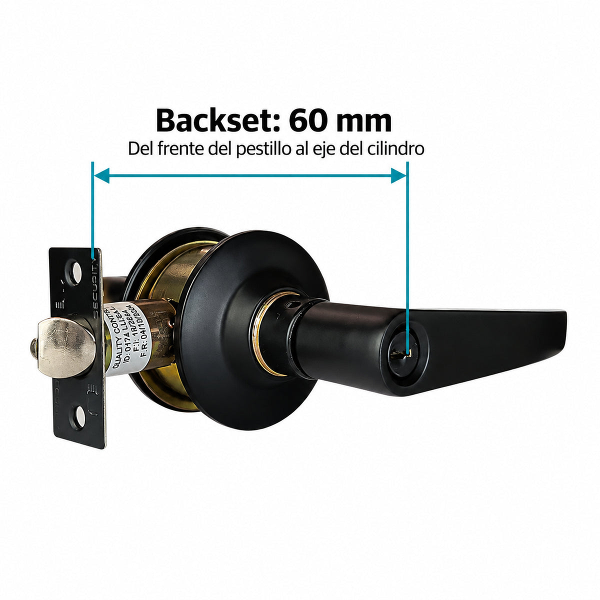 Manija Negra De Alcoba En Aluminio 60 mm — medidas