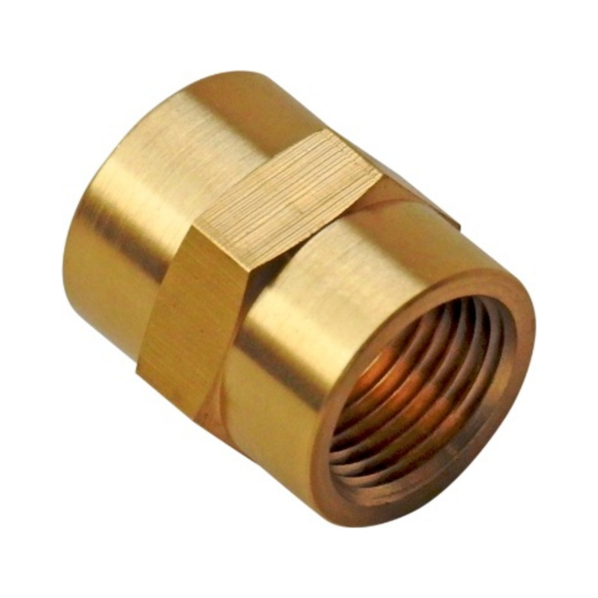 Conector de Latón con Tuerca Hembra-Hembra de 1/2" - Producto exacto completo sobre fondo blanco, centrado y sin recortes