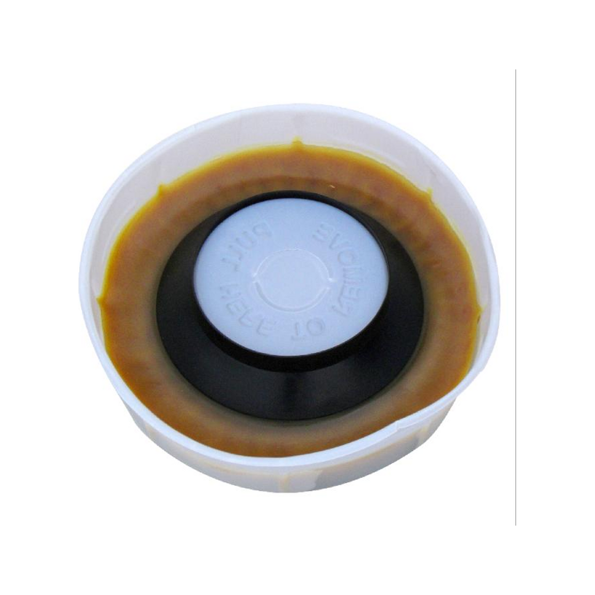 Sello Antifugas para Sanitario con Protector Plástico - Sello completo con protector plástico sobre fondo blanco