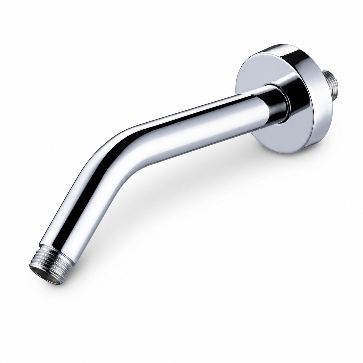 Brazo de Ducha Plástico Cromado de 15 cm con Rosca 1/2" - Producto exacto completo, centrado, sin recortes y con margen de seguridad