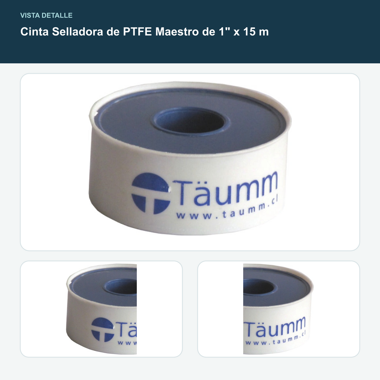 Cinta Selladora de PTFE Maestro de 1" x 15 m - Ancho 1"; largo 15 m