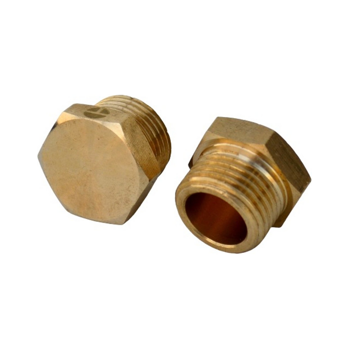 Tapón Macho de Latón NPT de 1/2" - Producto exacto completo, centrado, sin recortes y con margen de seguridad