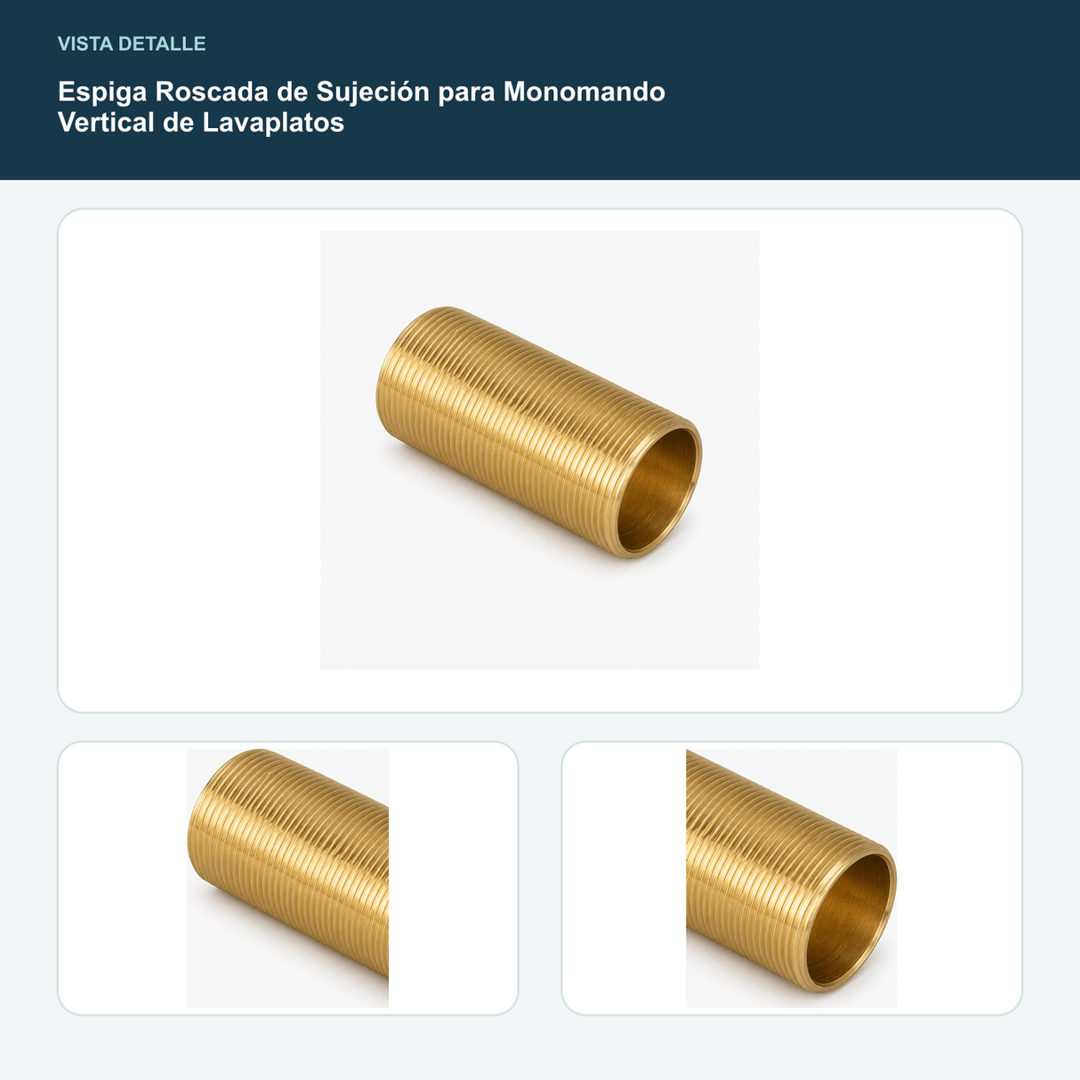 Espiga Roscada de Sujeción para Monomando Vertical de Lavaplatos - Espiga roscada para sujeción de monomando vertical
