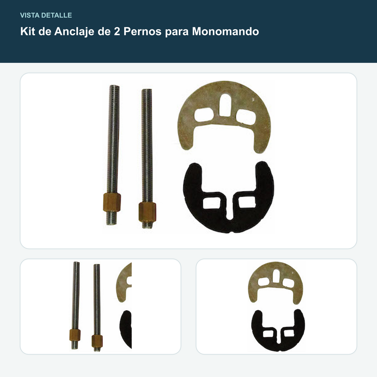 Kit de Anclaje de 2 Pernos para Monomando - Kit de anclaje de 2 pernos