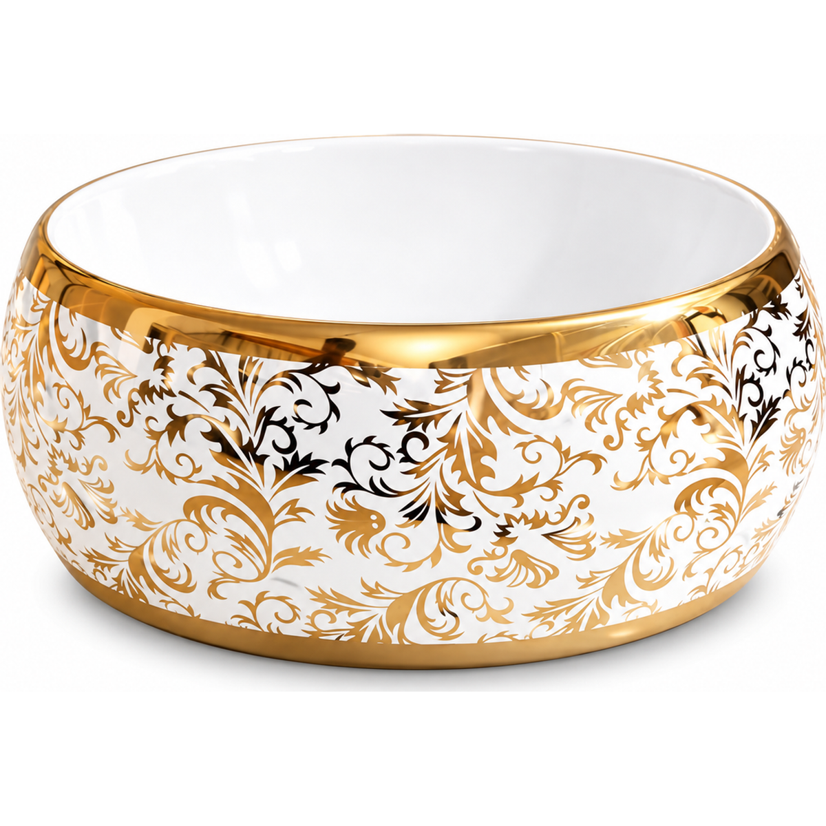 Lavamanos Donna Blanco y Dorado de 31 cm, vista limpia del producto