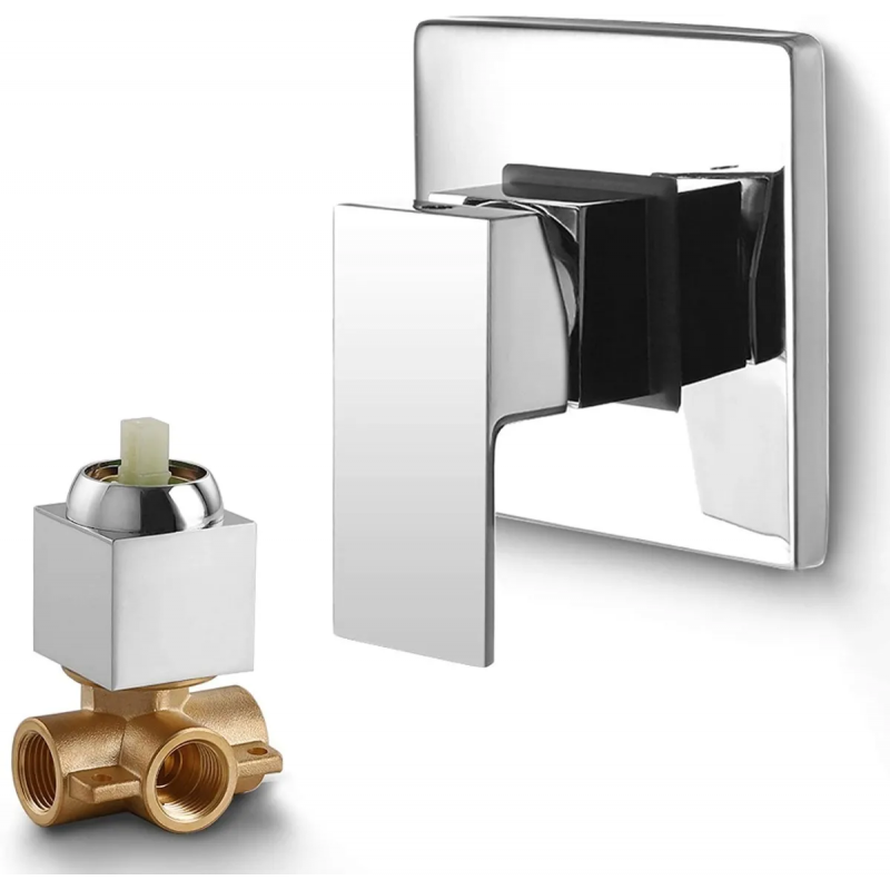 Mezcladora monocontrol p/ducha cuadrado acabado cromo