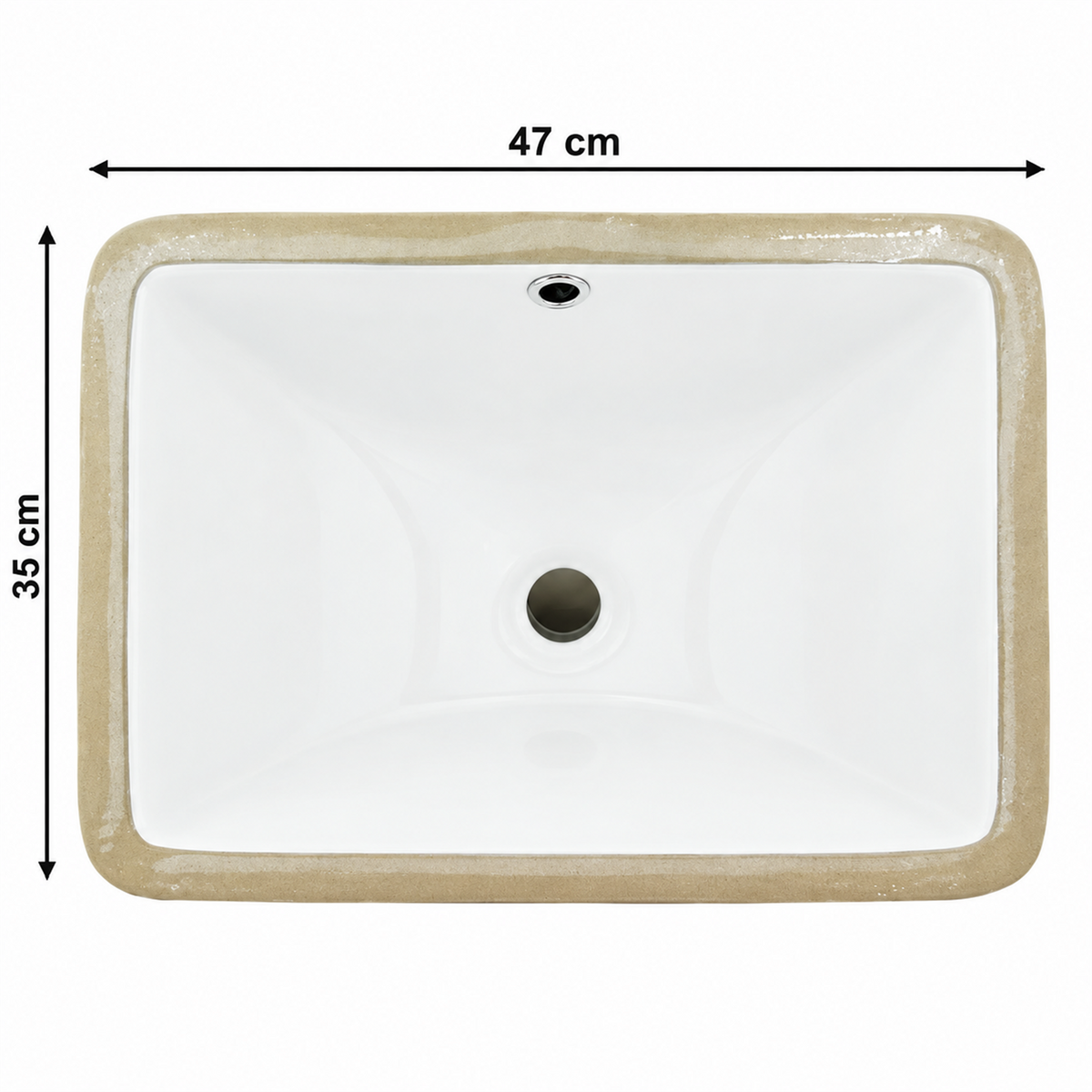 Lavamanos Cubik Blanco De Bajo Poner 47 × 35 cm — medidas verificadas