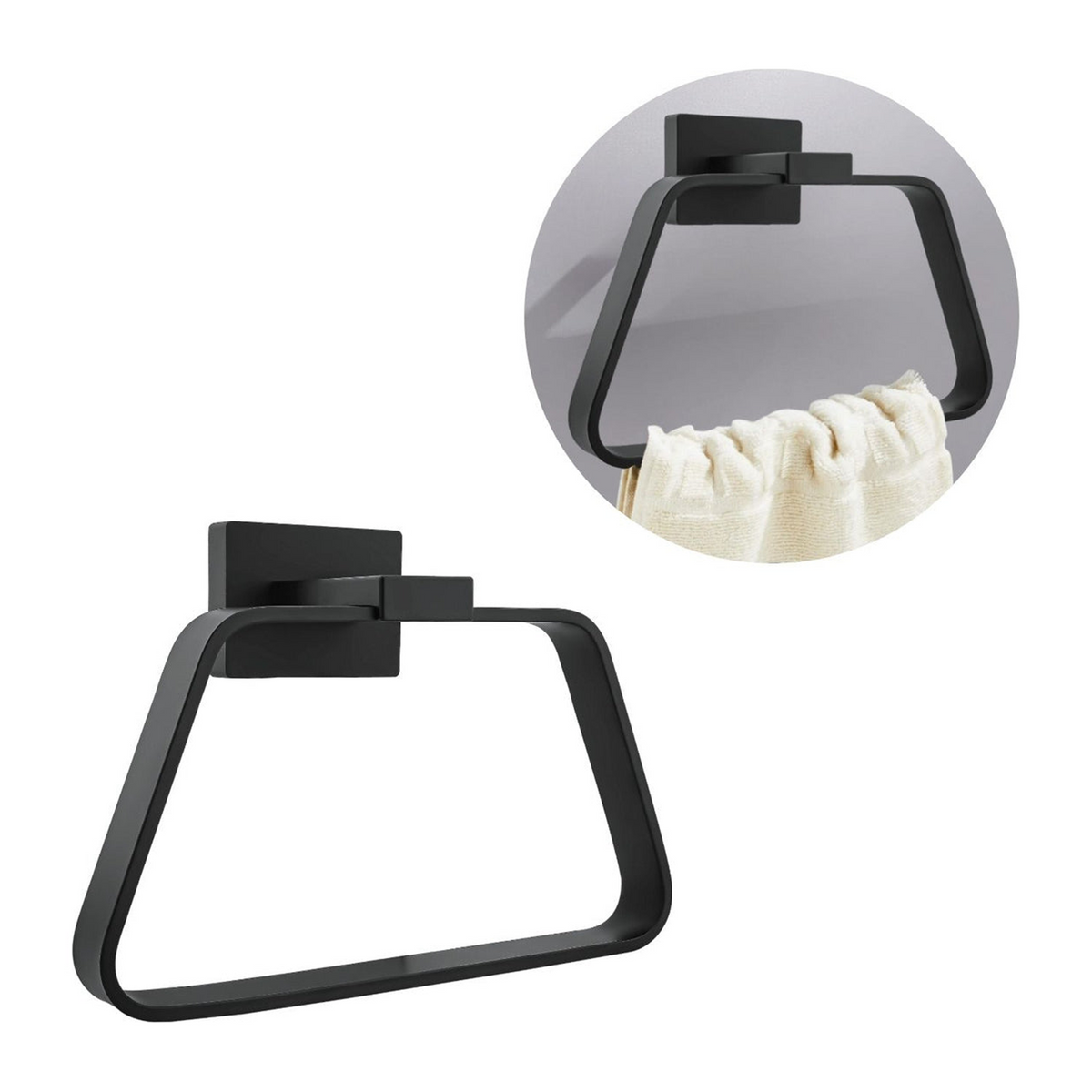 Toallero Aro Perla Negro En Aluminio — vista del producto