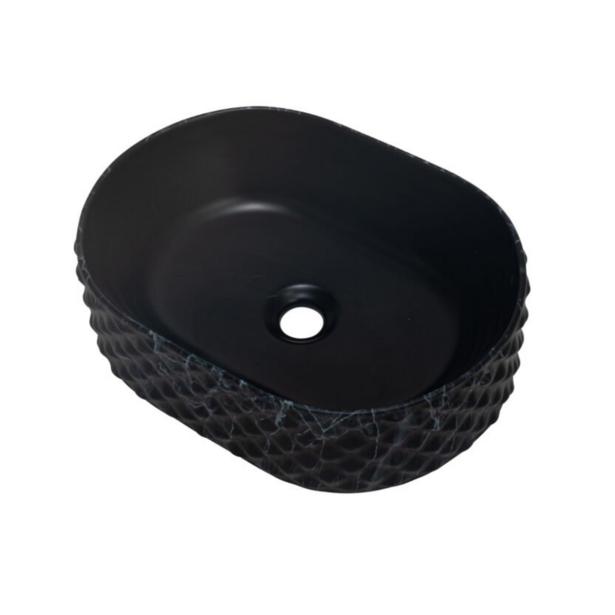 Lavamanos Crystal Negro Calacata 46 × 34 cm — fotografía oficial