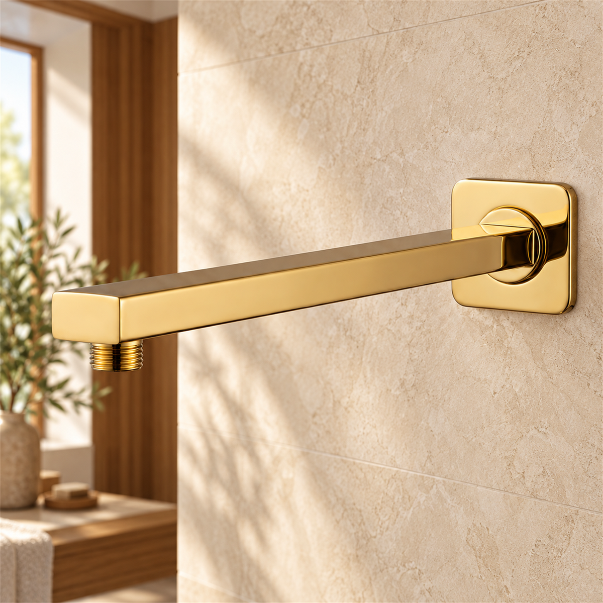 Tubo Para Regadera Cuadrado Dorado 40 cm — detalle del producto