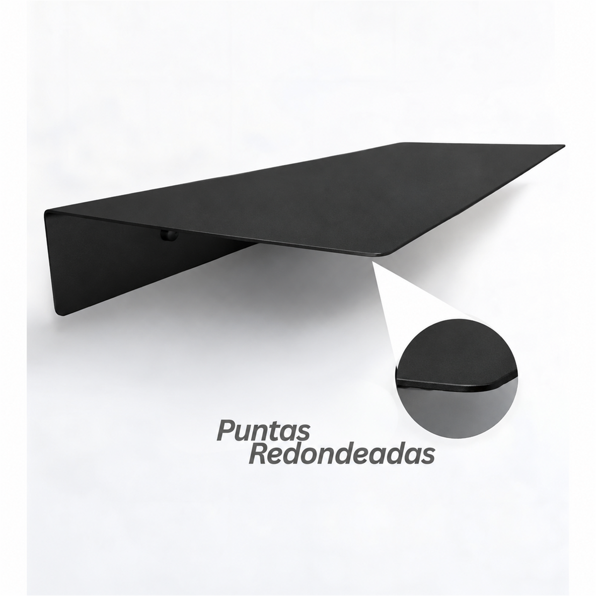 Repisa Rectangular Negra En Aluminio — fotografía con acabado uniforme