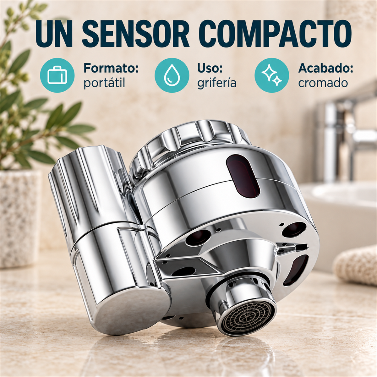 Sensor Portátil Cromado Para Grifería - Características verificadas