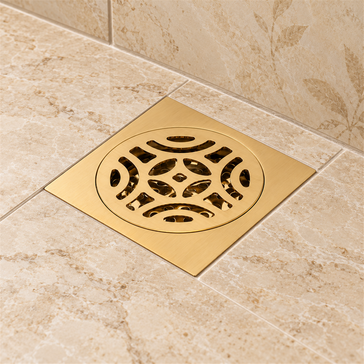 Rejilla De Piso China Dorada Satinada 10 cm - Vista cercana del producto