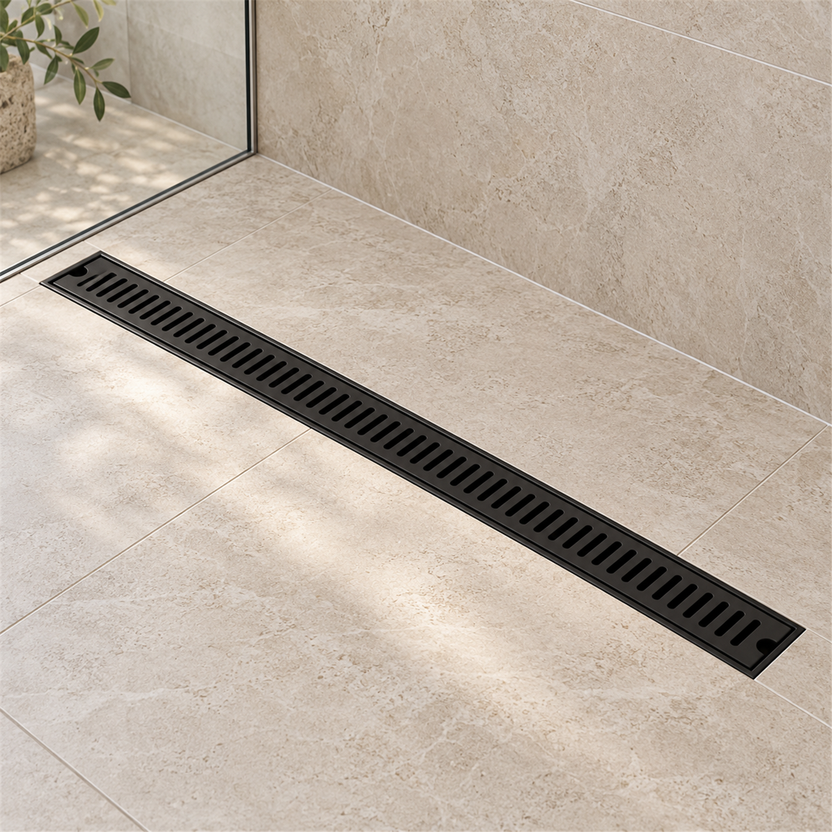 Rejilla Lineal Ladrillo Negra De 80 cm - Vista cercana del producto