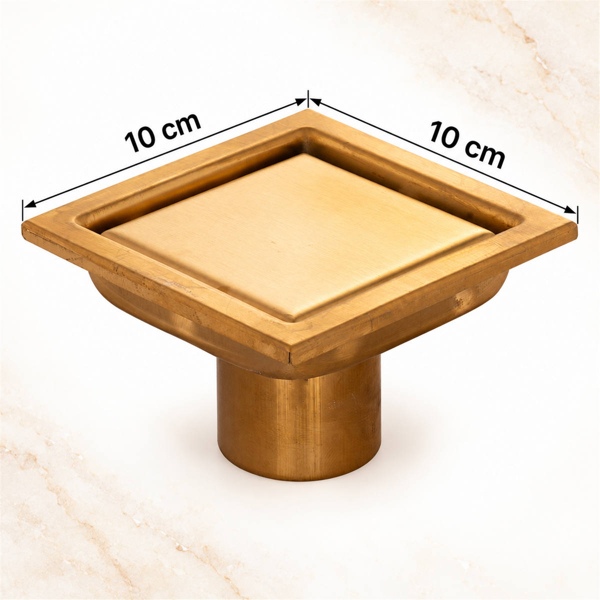 Rejilla Invisible Dorada Cepillada De 10 × 10 cm - Medidas del producto