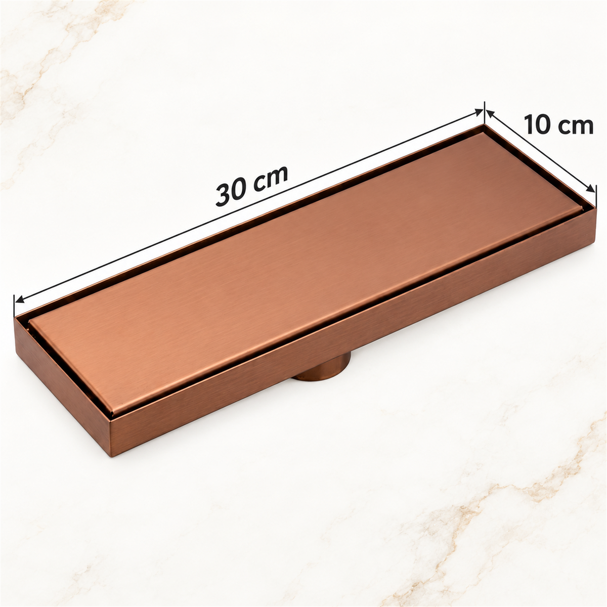 Rejilla Invisible En Oro Rosa De 30 × 10 cm - Medidas del producto