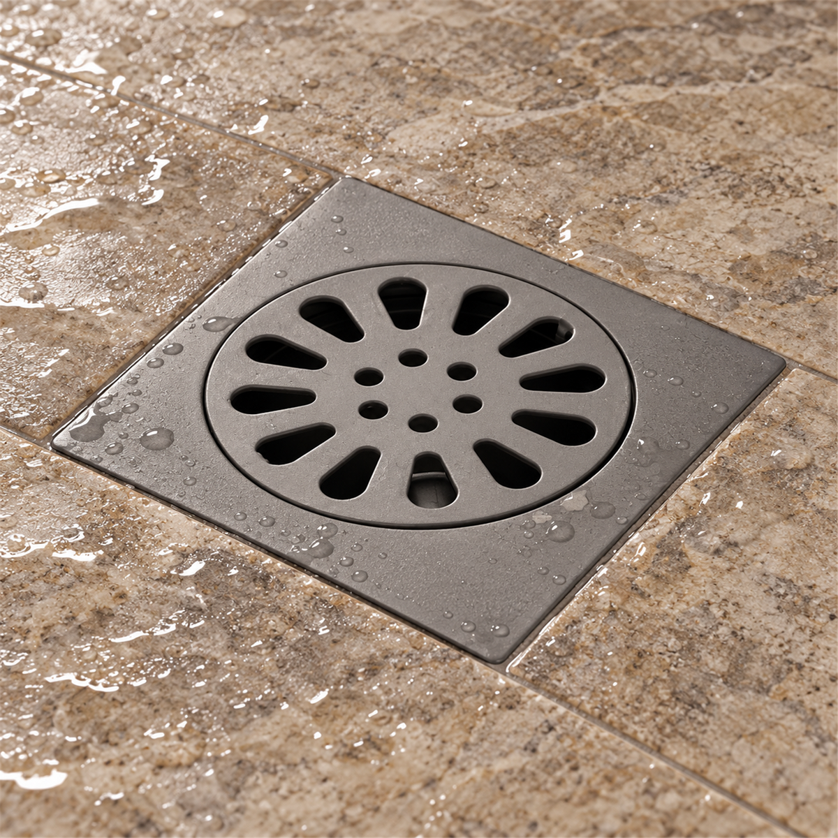 Rejilla De Piso Sol Gun Gray De 10 × 10 cm - Vista cercana del producto