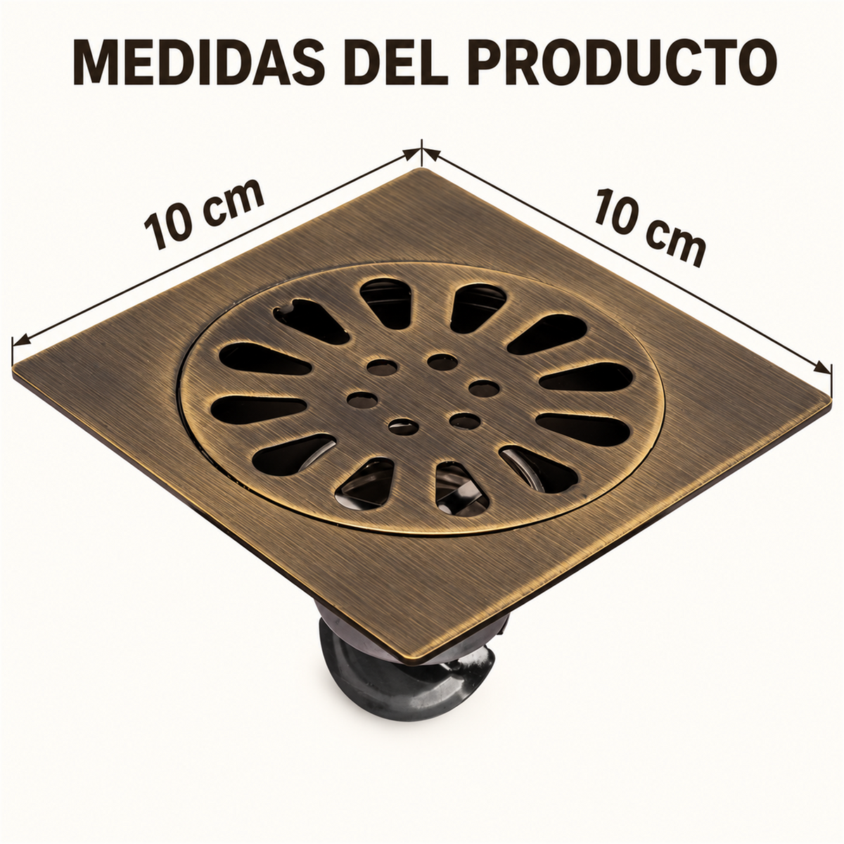 Rejilla De Piso Sol Vintage De 10 × 10 cm - Medidas del producto