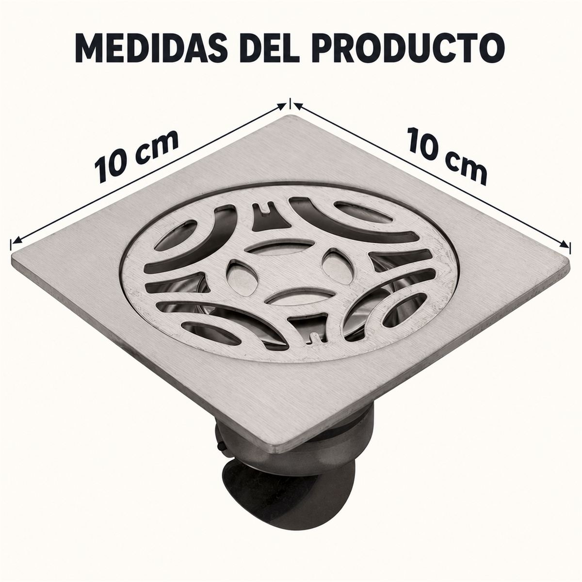 Rejilla De Piso Azteca En Acero De 10 cm - Medidas del producto