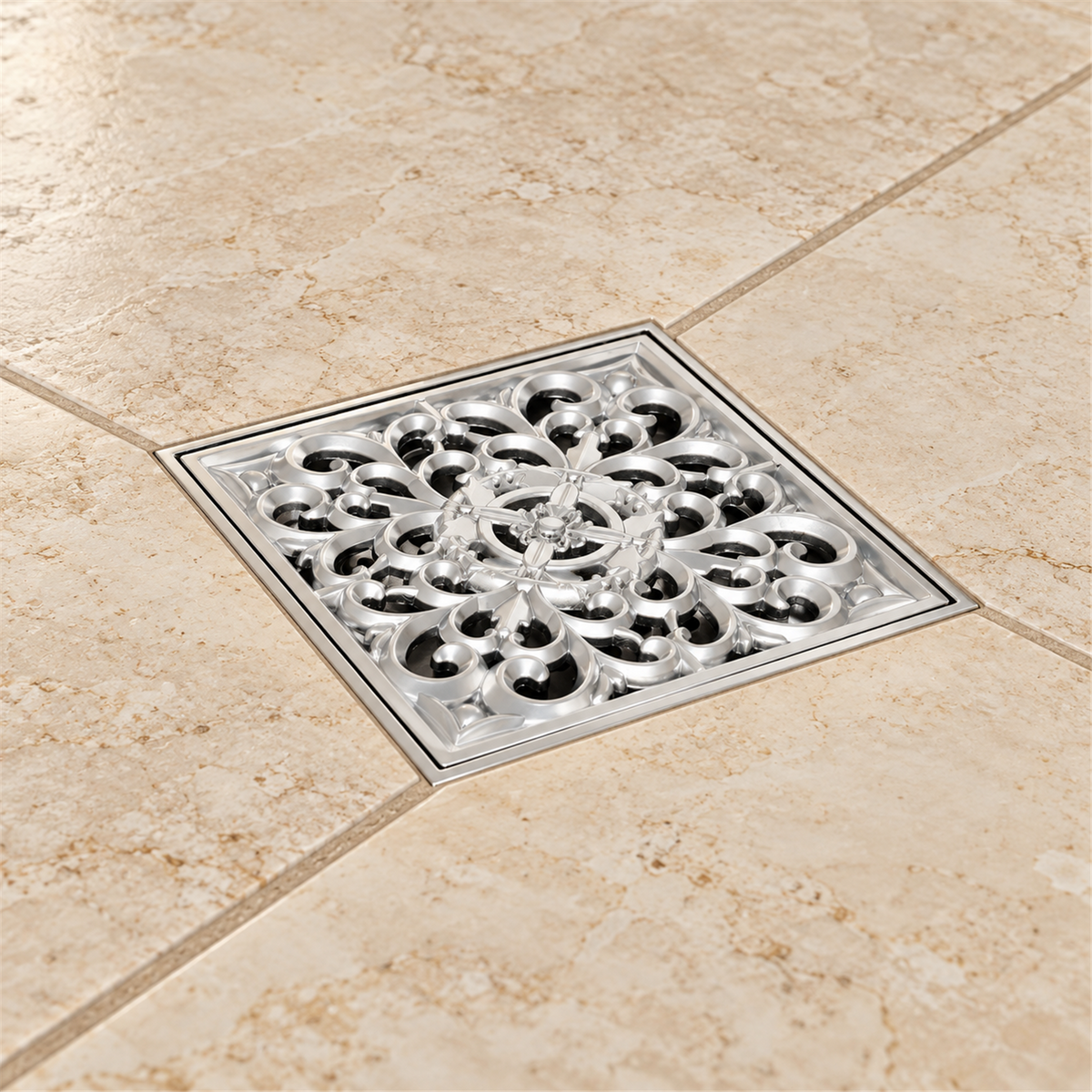 Rejilla De Piso Trinity Cromada De 10 cm - Vista cercana del producto