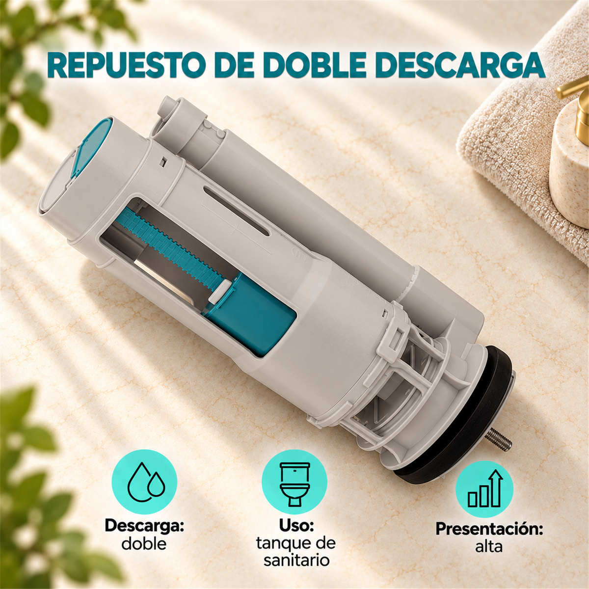 Válvula De Salida De Doble Descarga Alta - Características del producto
