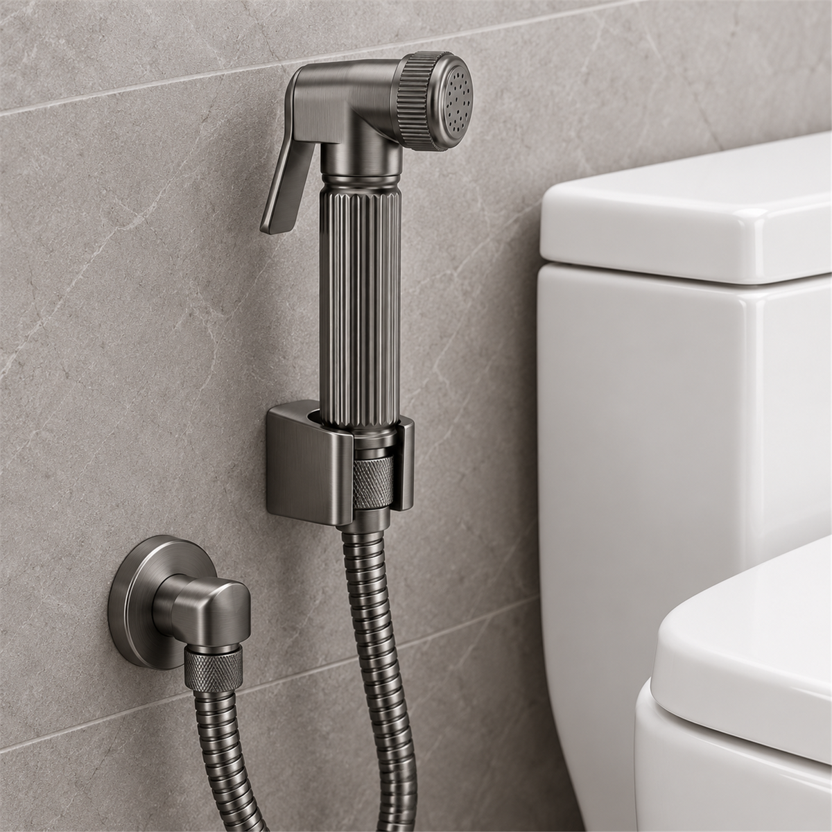 Spray Para Bidet Gris En Zamak - Vista cercana del producto