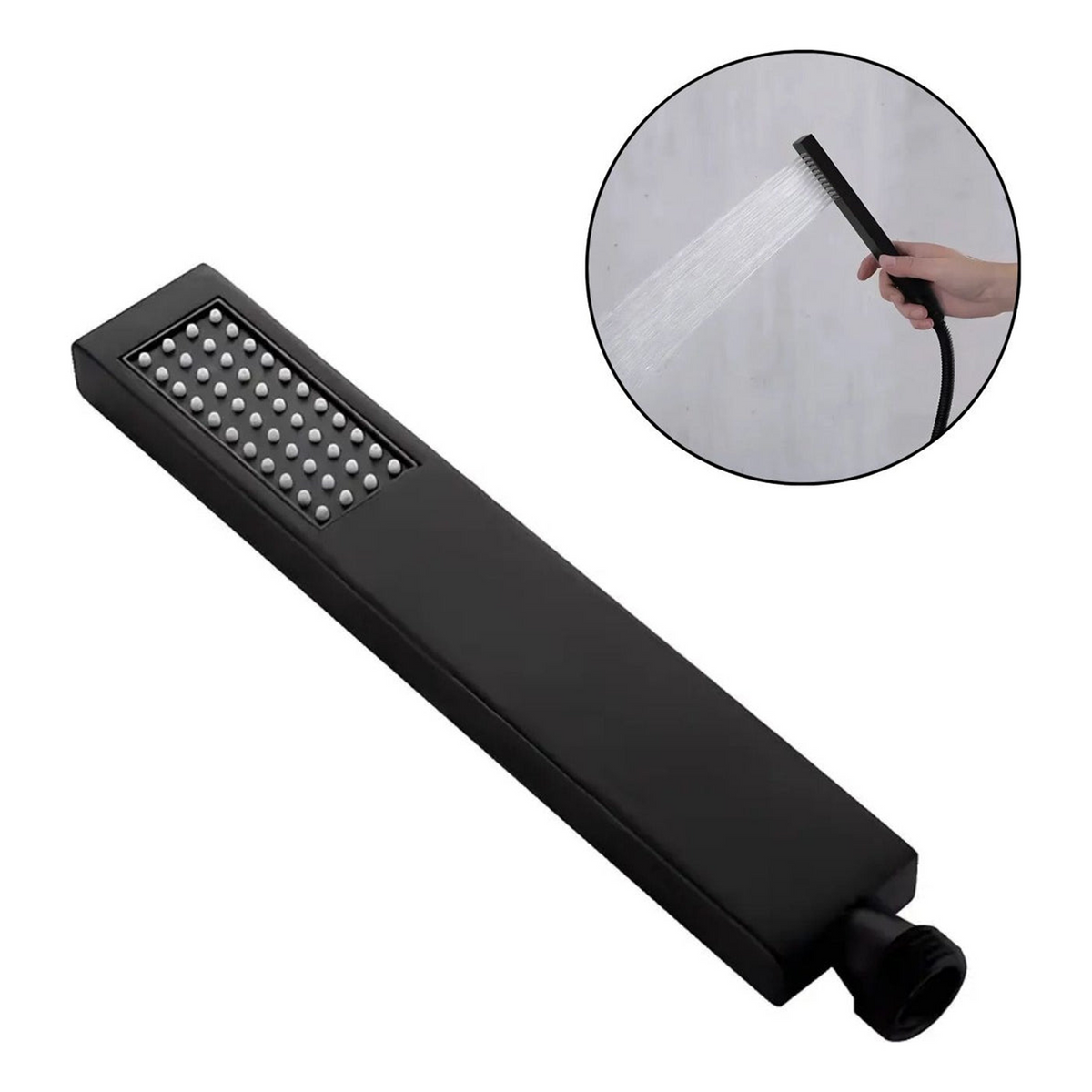 Teleducha Slim Alargada Negra En Acero Inoxidable SUS304 - Vista adicional del producto
