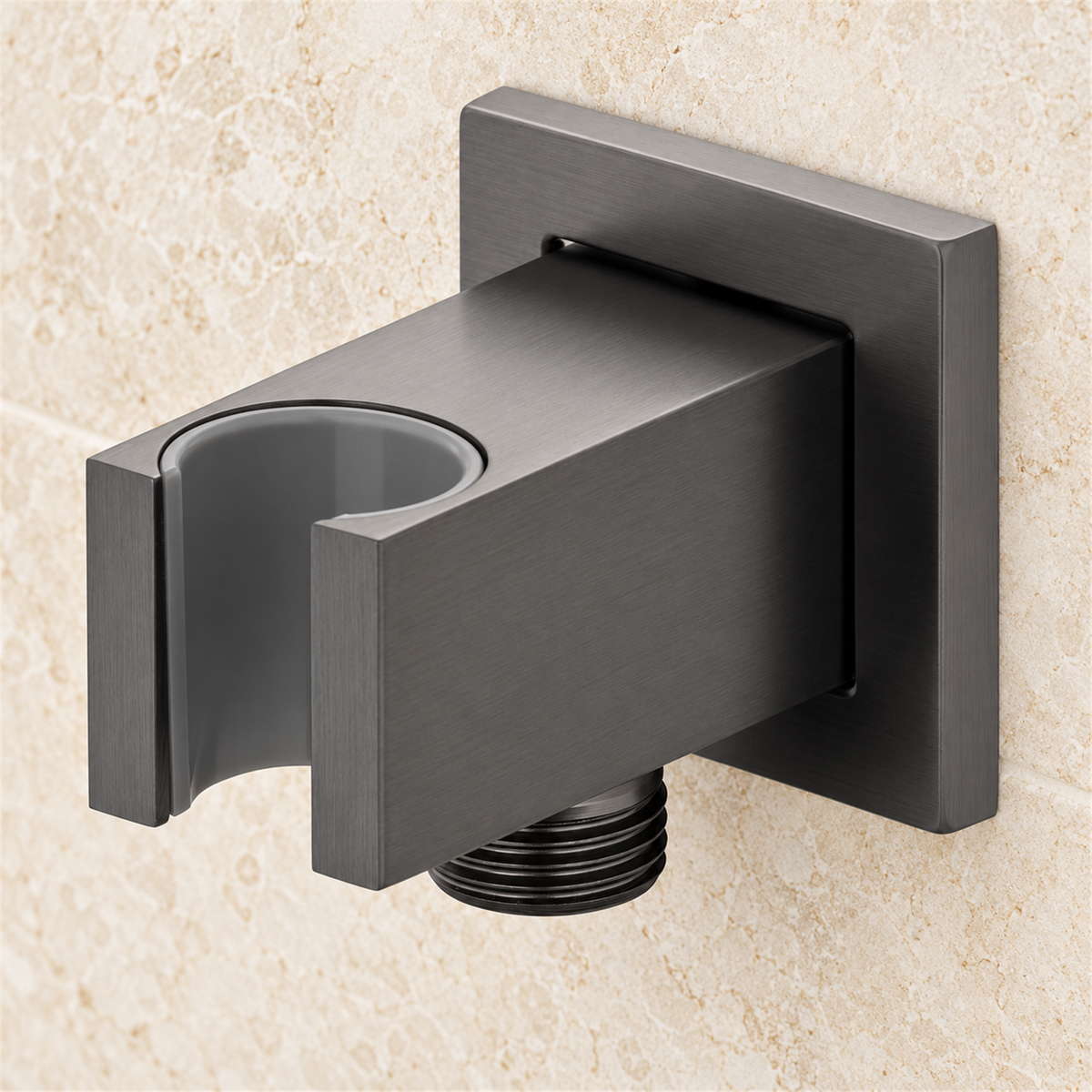Soporte Cuadrado Para Teleducha Con Salida Gris Gun Gray - Vista cercana del producto