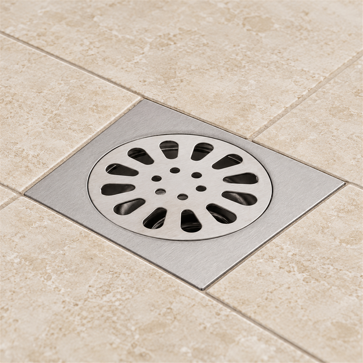 Rejilla De Piso Cuadrada Tipo Sol En Acero 10 cm - Vista cercana del producto