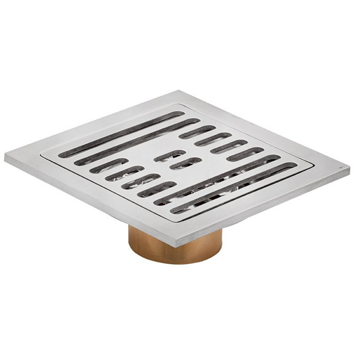 Rejilla De Piso Cuadrada Linezza En Bronce Antirretorno - Foto oficial del producto