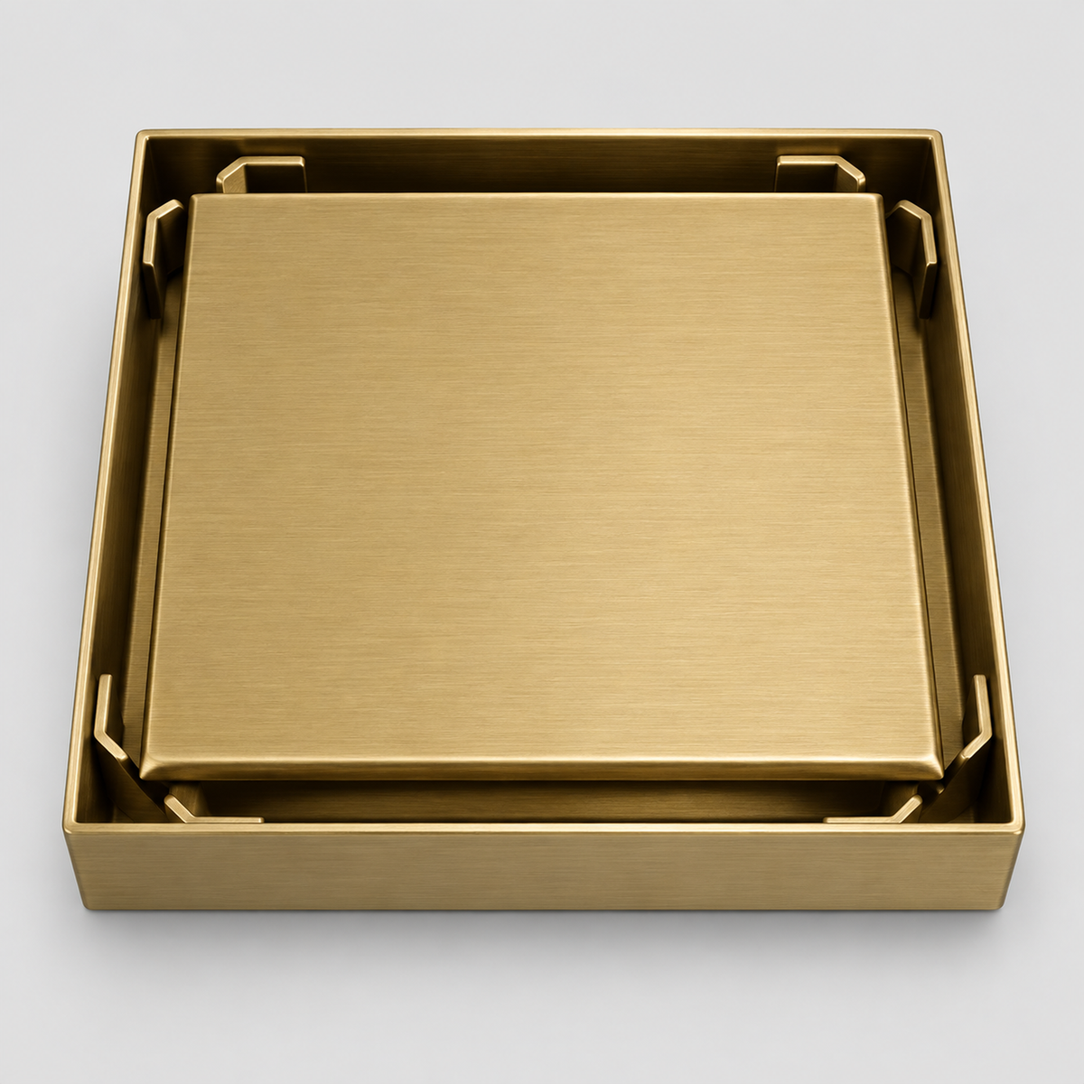 Rejilla Invisible Oro Cepillado Para Piso 10 X 10 Cm vista de producto