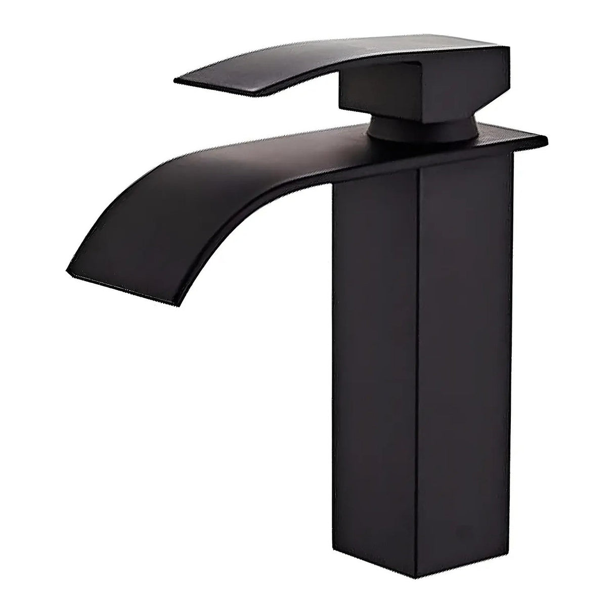 Grifería monocontrol cascada negro mate SKU 210B vista frontal