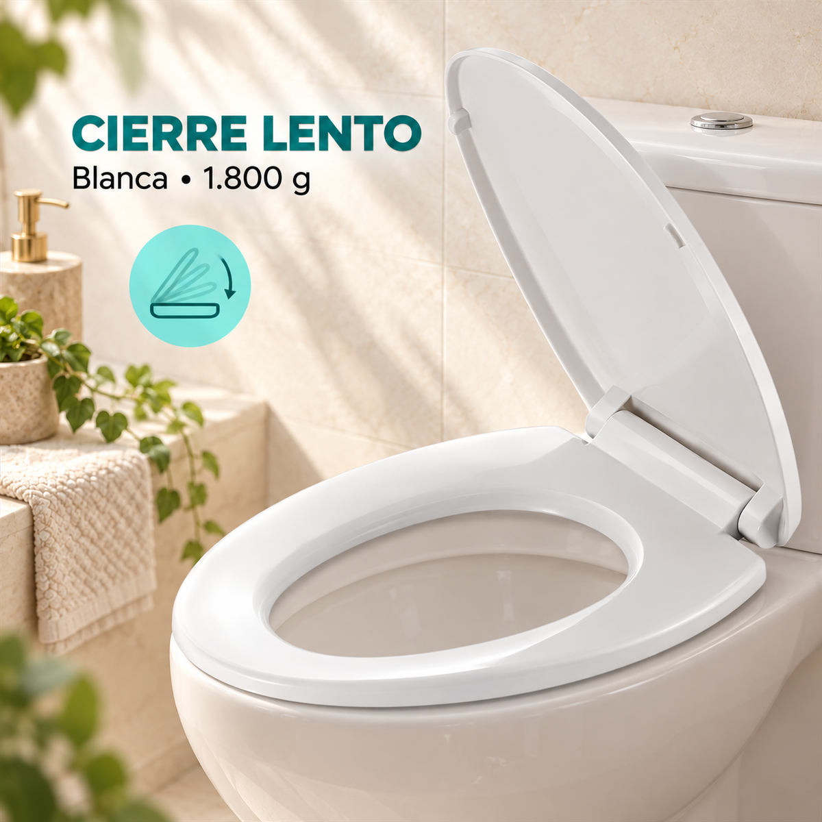 Tapa Asiento Blanca De Cierre Lento 1.800 G - vista 3