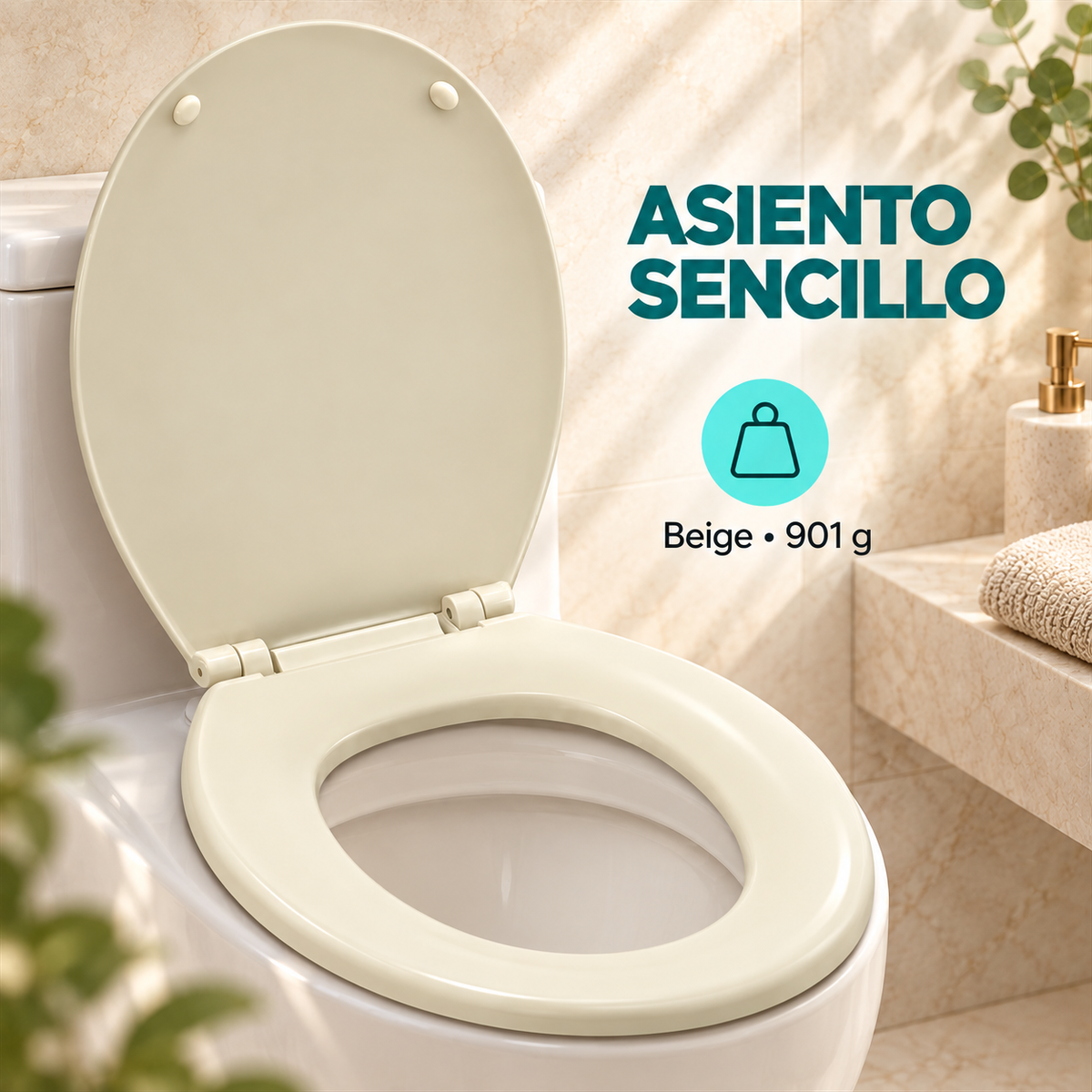 Tapa Asiento Beige Sencilla 901 G - vista 3