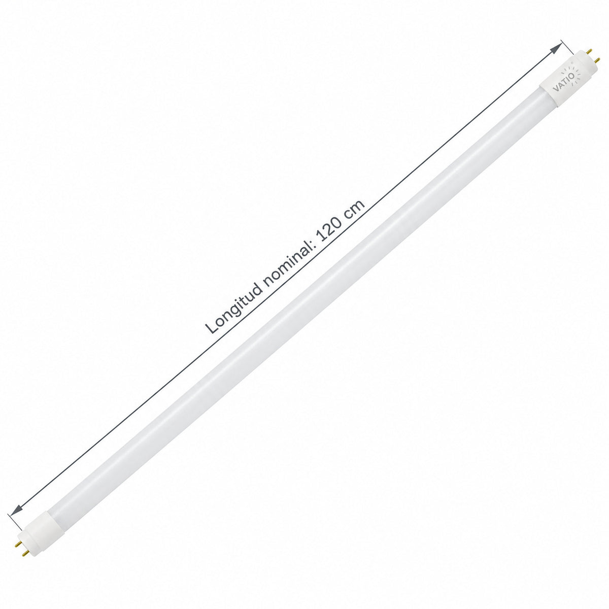Tubo LED T8 De Vidrio 18 W Luz Fría De 1,2 m — medidas verificadas