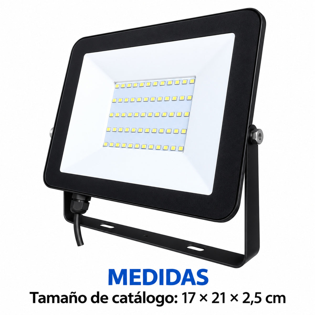 Reflector LED Slim 100 W Luz Fría Para Exterior — dimensiones del producto