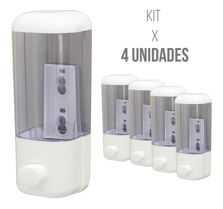 Kit X 4 Dispensador De Jabon Liquido Push, Cierre Hermetico (7602852888742)