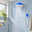 Ducha Premium Zent azul instalada y funcionando