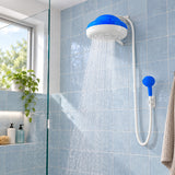 Ducha Premium Zent azul instalada y funcionando